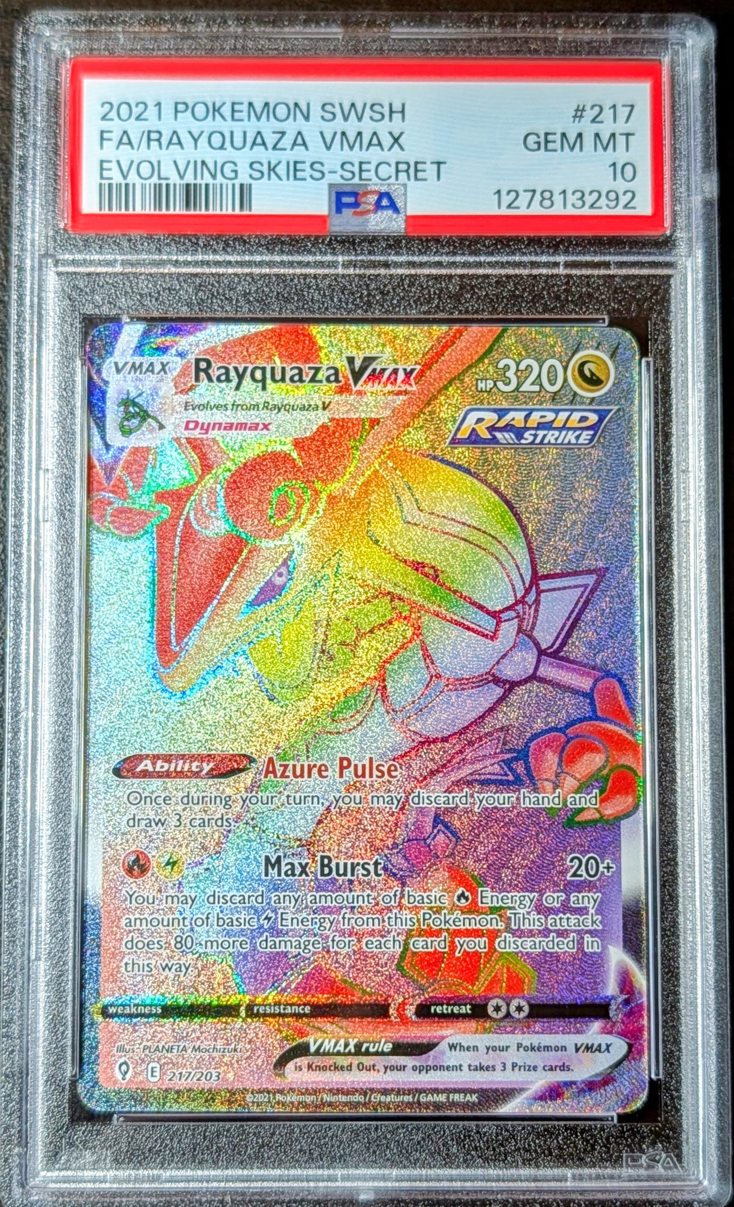 PSA 10 Rayquaza VMAX 217/203
