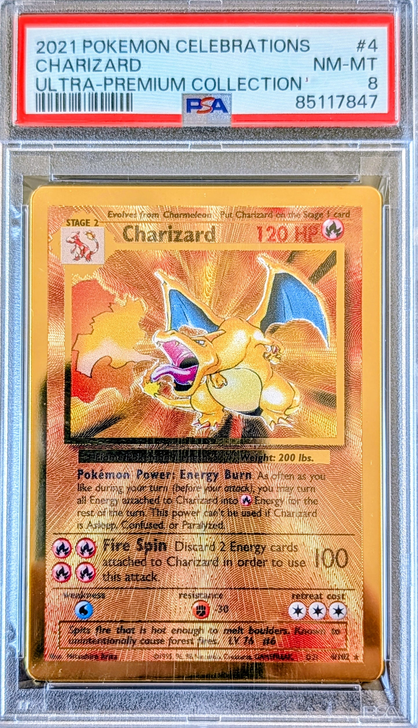 PSA 8 Charizard (Metal) 4/102