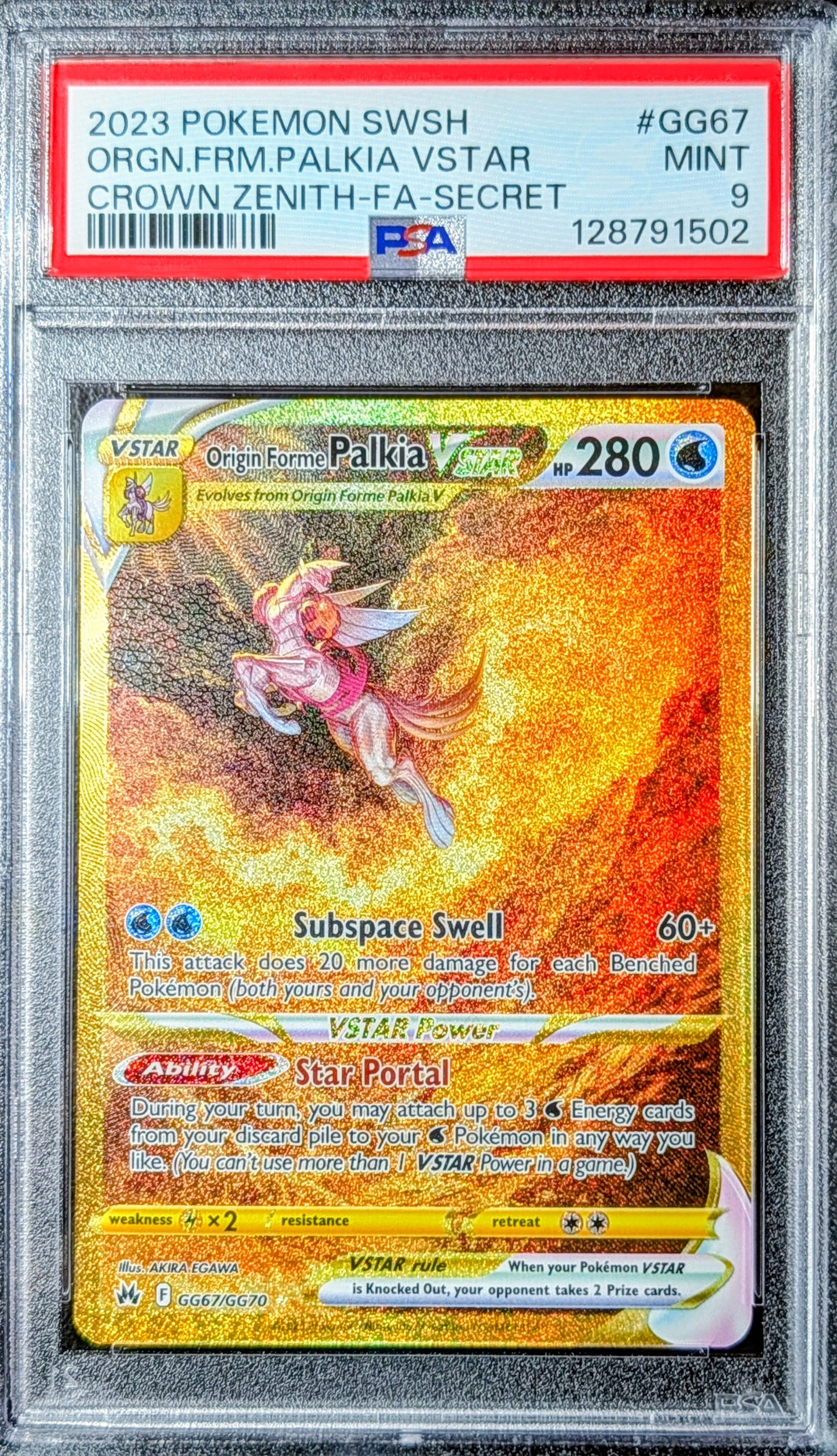 PSA 9 Origin Forme Palkia VSTAR GG67/GG70