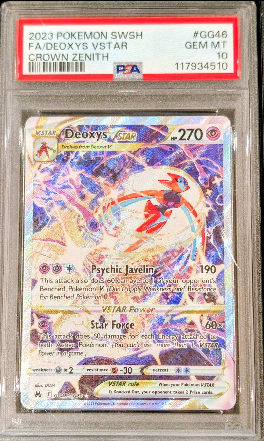 PSA 10 Deoxys VSTAR GG46/GG70