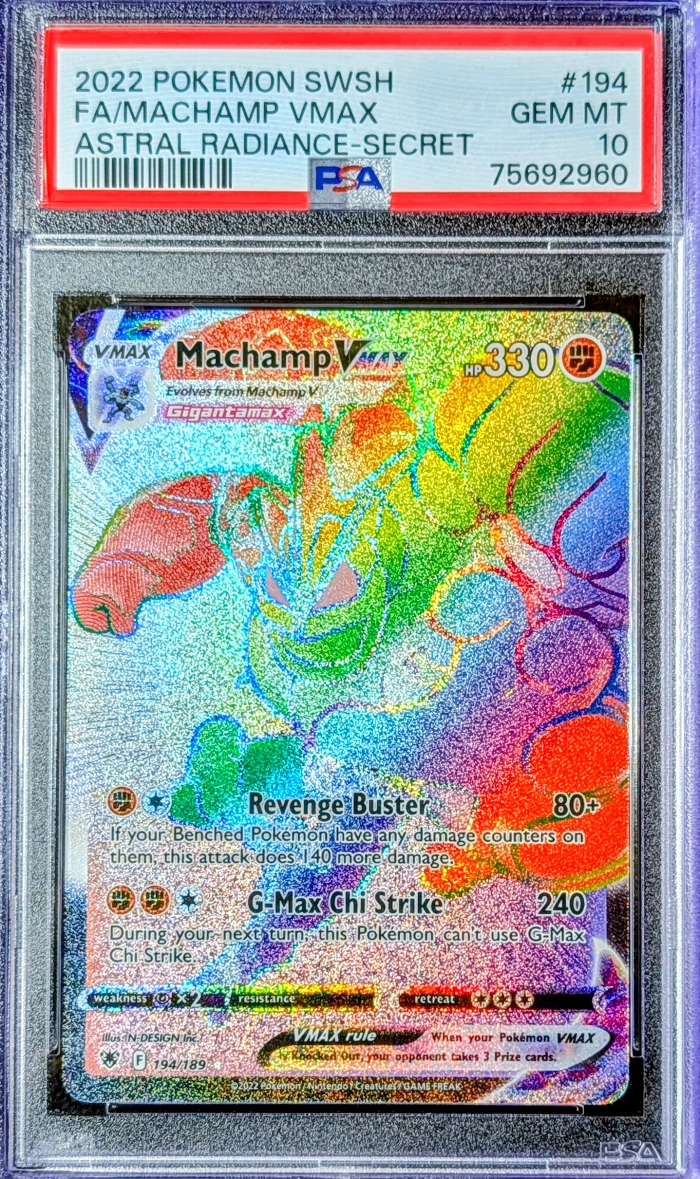 PSA 10 Machamp VMAX 194/189
