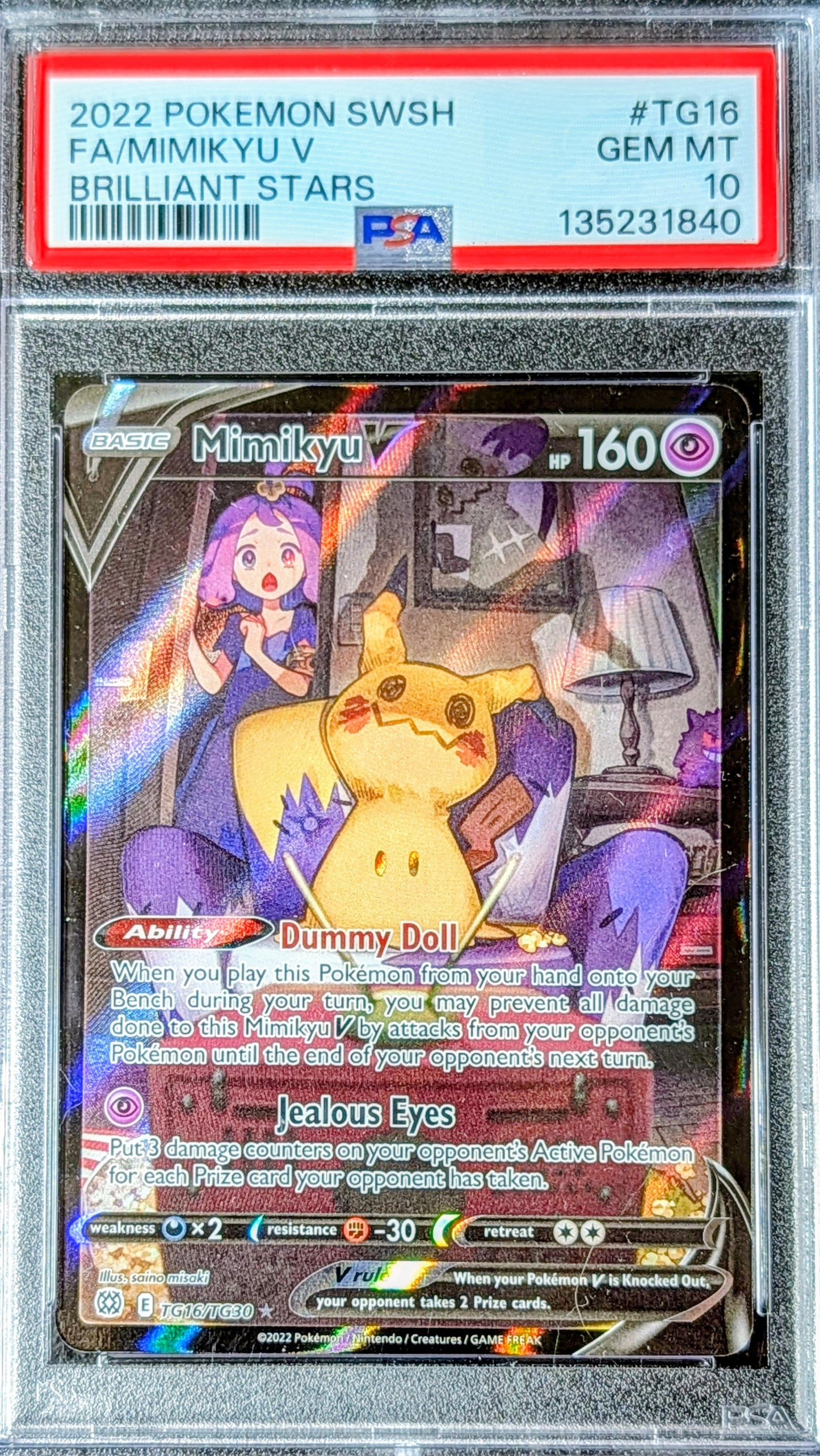 PSA 10 Mimikyu V TG16/TG30