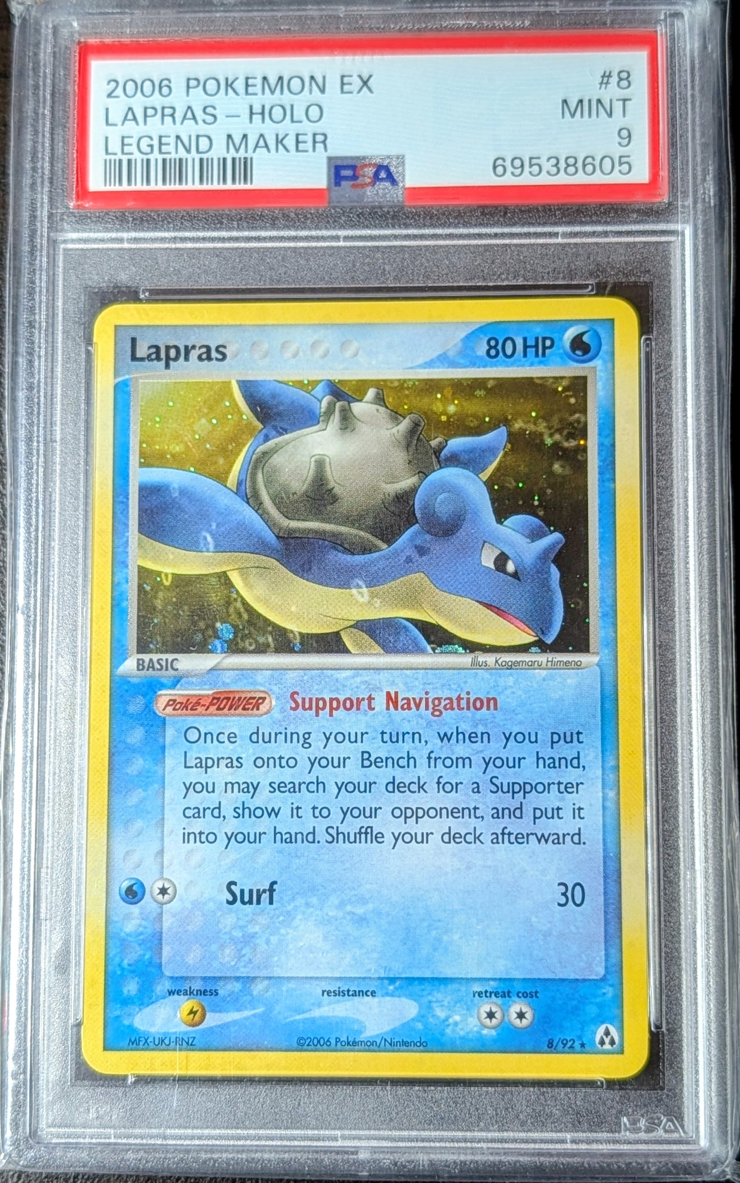PSA 9 Lapras 8/92