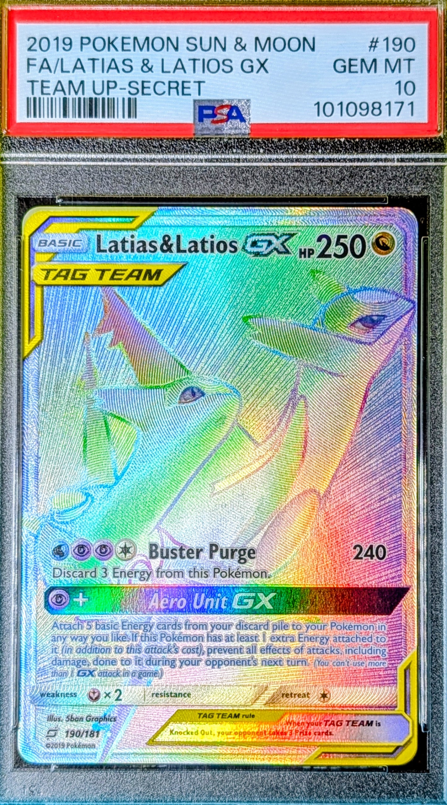 PSA 10 Latias & Latios GX 190/181