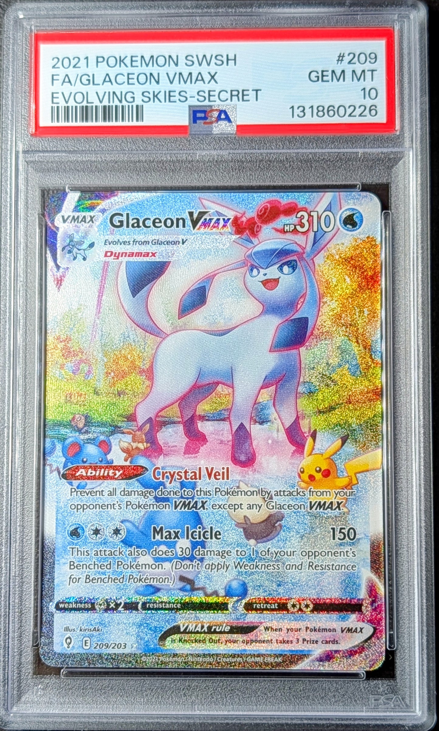 PSA 10 Glaceon VMAX 209/203