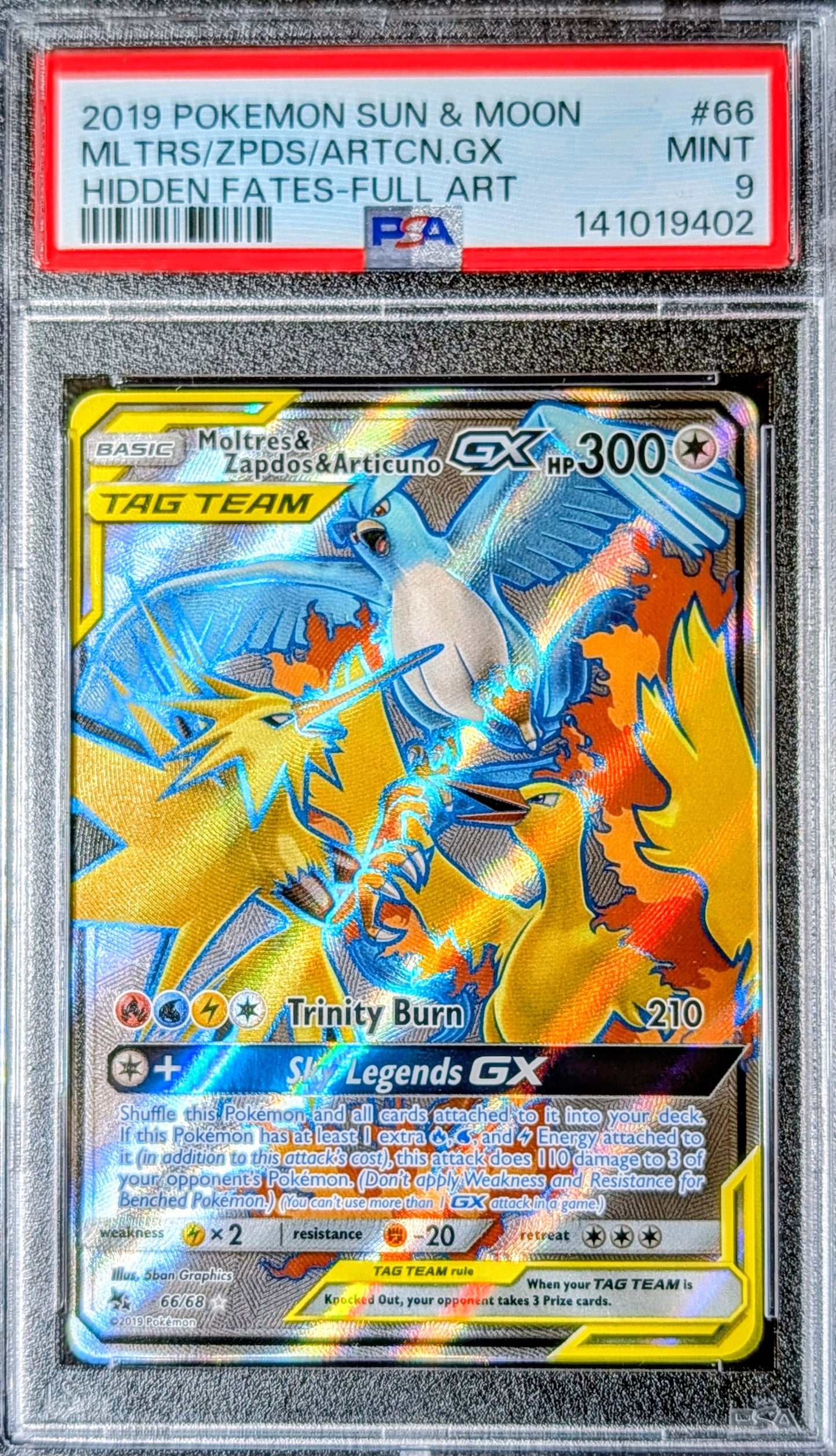PSA 9 Moltres & Zapdos & Articuno GX 66/68