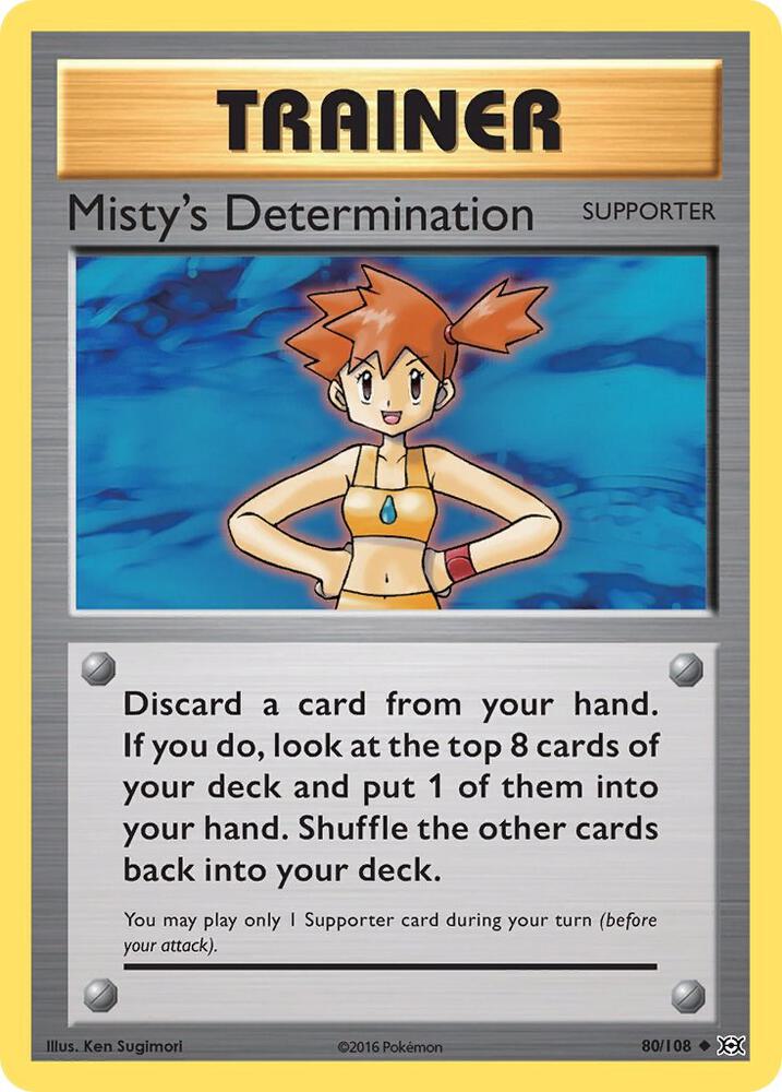 Misty's Determination 80/108 - Reverse Holo - Moderately Played