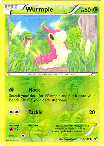 Wurmple - 3/108 - Common - Reverse Holofoil