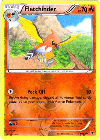 Fletchinder - 14/108 - Uncommon - Reverse Holofoil