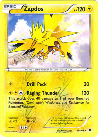 Zapdos - 23/108 - Rare - Reverse Holofoil