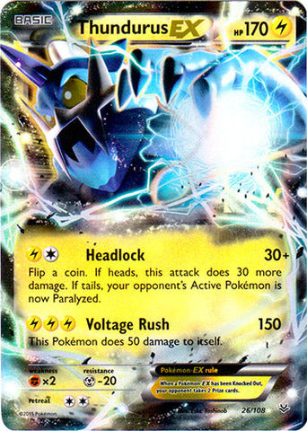 Thundurus EX - 26/108 - Ultra Rare