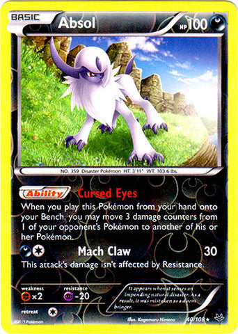 Absol - 40/108 - Holo Rare - Reverse Holofoil
