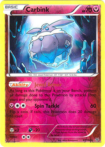 Carbink - 47/108 - Rare - Reverse Holofoil