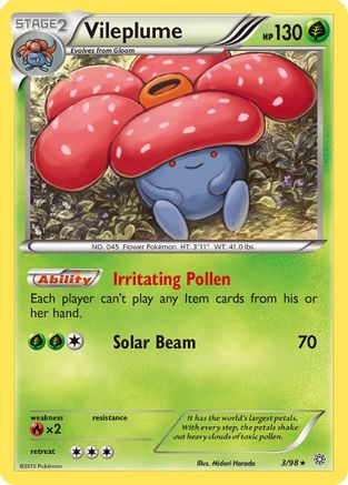 Vileplume 003/98  - Reverse Holofoil XY  Ancient Origins - Rare