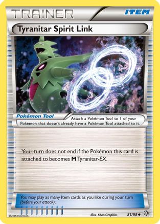 Tyranitar Spirit Link 081/98  - Reverse Holofoil XY  Ancient Origins - Uncommon