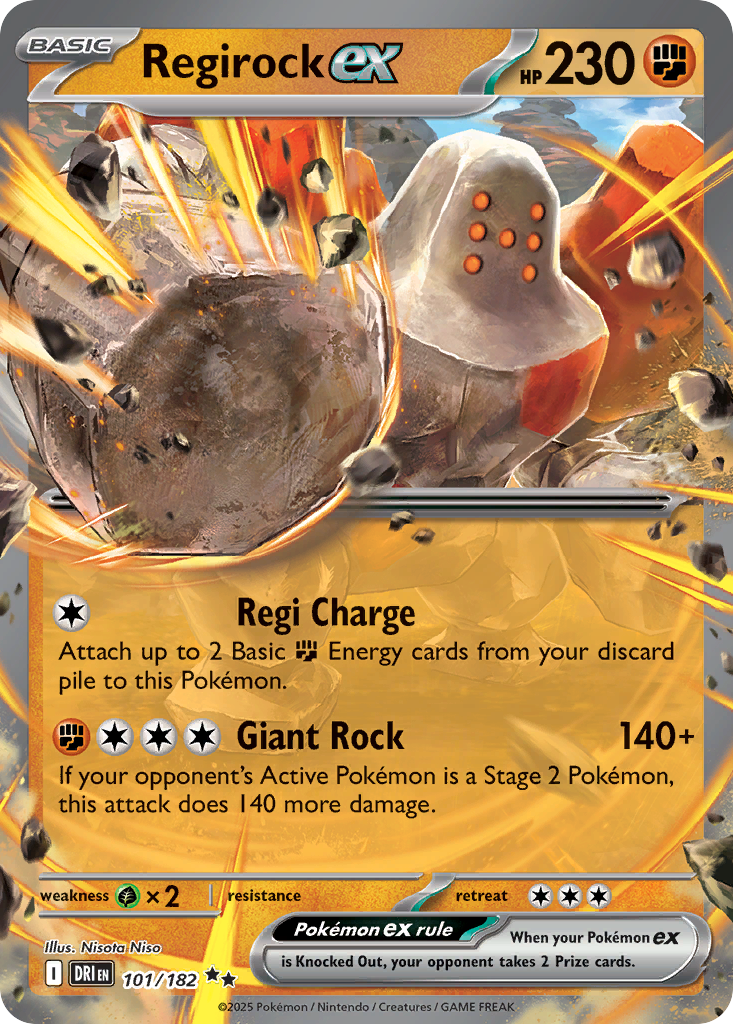 Regirock ex - 101/182 - Double Rare