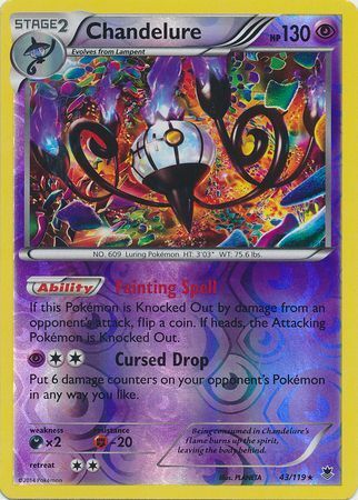 Chandelure - 43/119 - Holo Rare - Reverse Holo