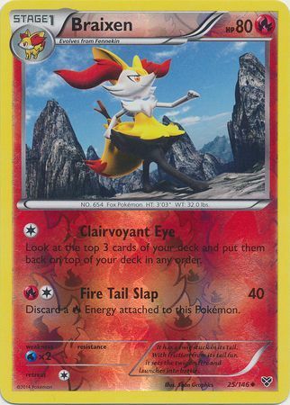 Braixen - 25/146 - Uncommon - Reverse Holofoil