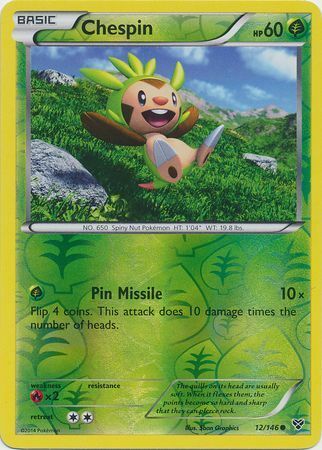 Chespin - 12/146 - Common - Reverse Holofoil