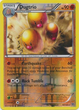 Dugtrio - 59/146 - Rare - Reverse Holofoil