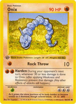Onix 056/102  - 1st Edition Base Set Shadowless - Common