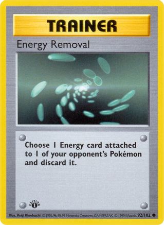 Energy Removal 092/102  - 1st Edition Base Set Shadowless - Common