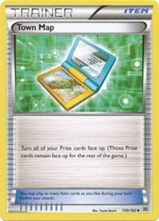 Town Map 150/162  - Reverse Holofoil XY  BREAKthrough - Uncommon