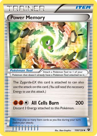 Power Memory 108  - Reverse Holofoil XY  Fates Collide - Uncommon
