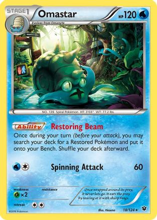 Omastar 018/124  XY  Fates Collide - Rare