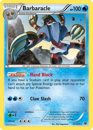 Barbaracle 023/124  - Reverse Holofoil XY  Fates Collide - Rare