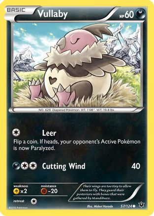 Vullaby 057/124  - Reverse Holofoil XY  Fates Collide - Common