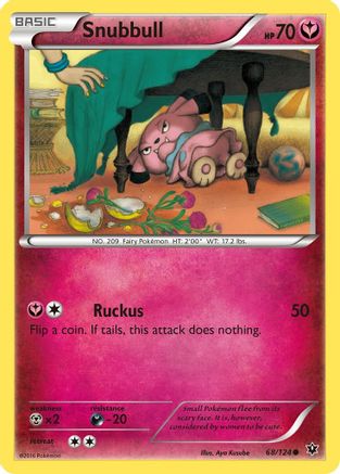 Snubbull 068/124  - Reverse Holofoil XY  Fates Collide - Common