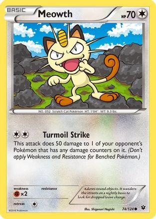 Meowth 074/124  XY  Fates Collide - Common
