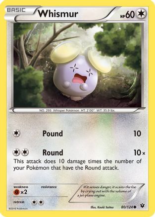 Whismur 080/124  - Reverse Holofoil XY  Fates Collide - Common