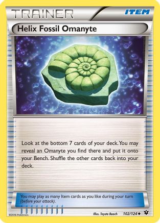 Helix Fossil Omanyte 102/124  XY  Fates Collide - Uncommon
