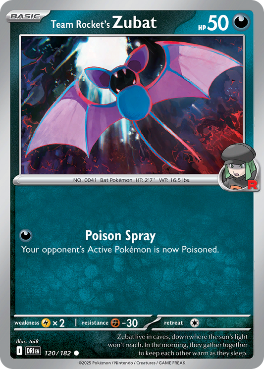 Team Rocket's Zubat - 120/182 - Common - Reverse Holofoil