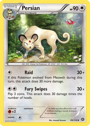 Persian 089/114  XY  Steam Siege - Uncommon