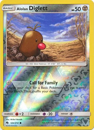 Alolan Diglett - 122/214 - Common - Reverse Holofoil