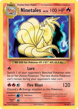 Ninetales 015/108  - Reverse Holofoil XY  Evolutions - Holo Rare