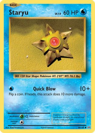 Staryu 030/108  - Reverse Holofoil XY  Evolutions - Common