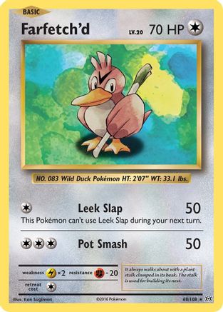 Farfetch'd 068/108  - Reverse Holofoil XY  Evolutions - Rare