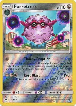 Forretress - 124/214 - Rare - Reverse Holofoil