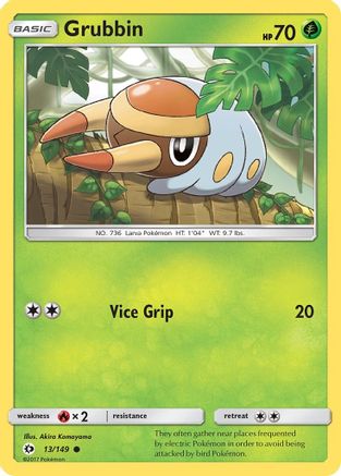 Grubbin 013/149  SM Base Set - Common