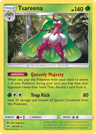 Tsareena 020/149  - Reverse Holofoil SM Base Set - Holo Rare