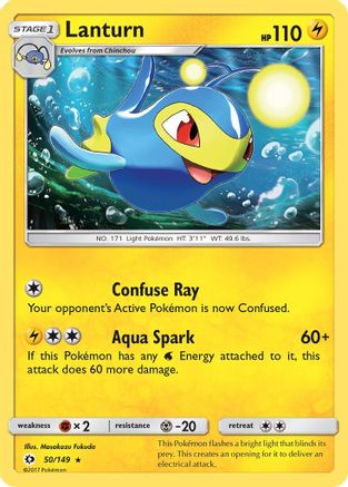 Lanturn 050/149  - Reverse Holofoil SM Base Set - Rare