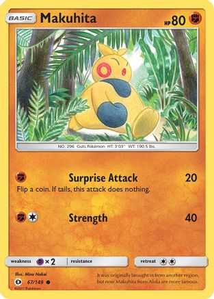Makuhita 067/149  - Reverse Holofoil SM Base Set - Common