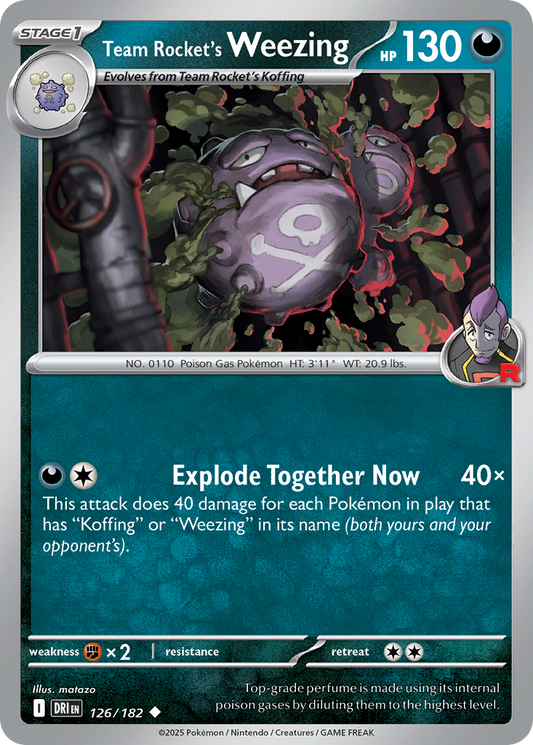 Team Rocket's Weezing - 126/182 - Uncommon - Reverse Holofoil