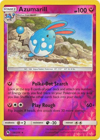 Azumarill - 136/214 - Rare - Reverse Holofoil