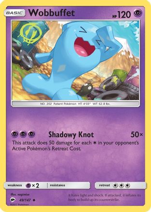 Wobbuffet 049/147  SM  Burning Shadows - Uncommon