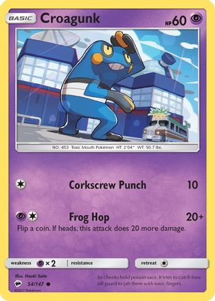Croagunk 054/147  SM  Burning Shadows - Common